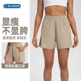 跃牌【倚窗听雨】Athena lulu瑜伽裤女带口袋高腰显瘦运动五分裤裸感跑步健身短裤DK122