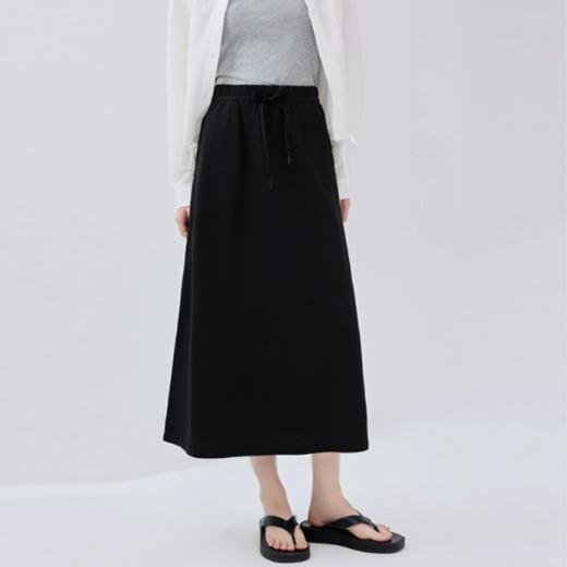 佐丹奴裙子女新款纯棉简约风a字裙抽绳松紧腰半身长裙女13465314 商品图1