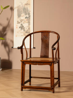 明	黄花梨双螭如意纹圈椅