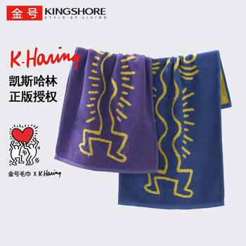 金号凯斯哈林联名 A类毛巾纯棉100%纯棉洗脸毛巾洗澡毛巾吸水2条 /居家布艺 /毛巾/浴巾/浴袍 /毛巾 商品图5
