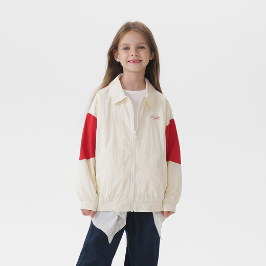 马克珍妮男女童美式校园时尚拼色外套儿童运动夹克秋装新款551558 商品图1