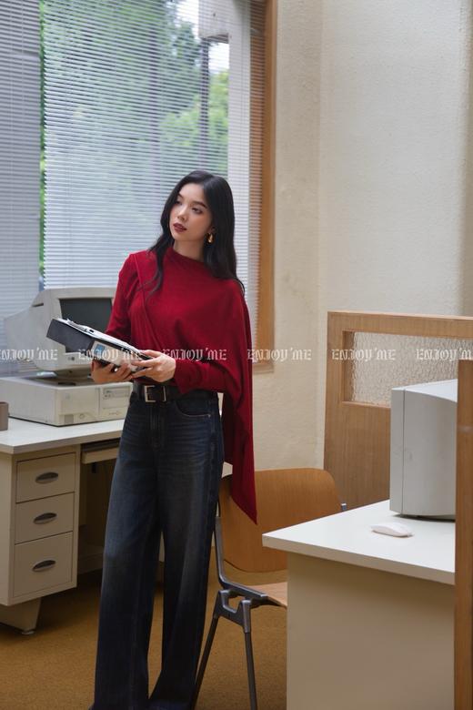 【门店同款】ENJOY秋季黑标披肩围巾针织上衣 164550720 商品图2