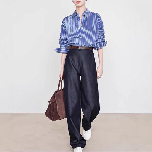 仿牛仔天丝裤！2025夏季薄款宽松香蕉裤女新款休闲女镰刀牛仔裤女款！ 商品图0