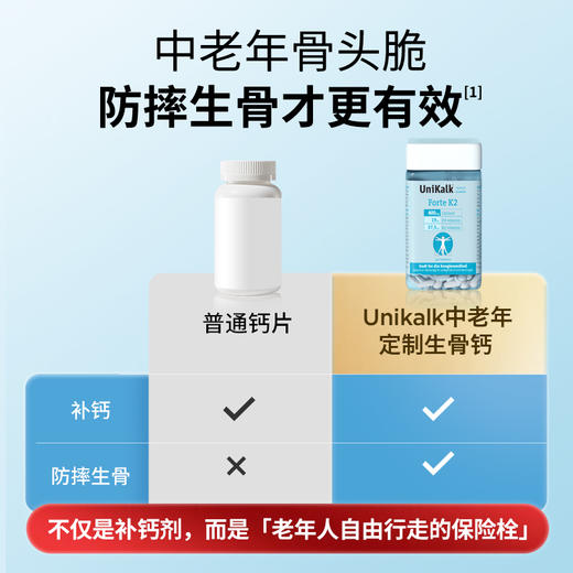 【老年钙片】UniKalk丹麦钙片中老年人正品d3钙k2生骨老人女性补钙抽筋骨质疼 商品图2