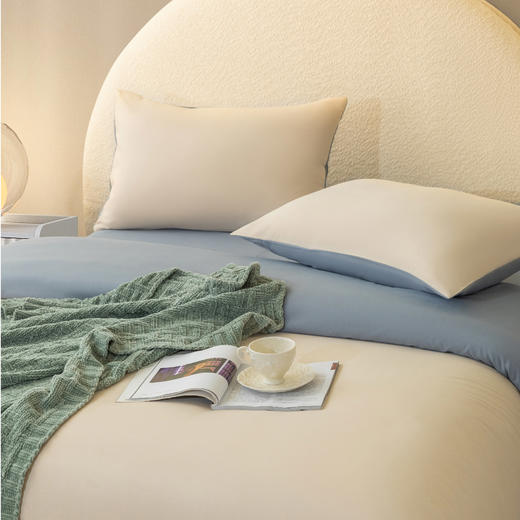 罗孚 柔丝磨毛素影云梦四件套 杏仁奶白（此款较薄介意勿拍） 商品图3