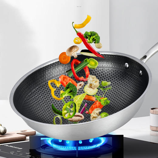 荣事达 悦厨不锈钢蜂巢不粘炒锅（30cm）RSD-CG01 商品图0