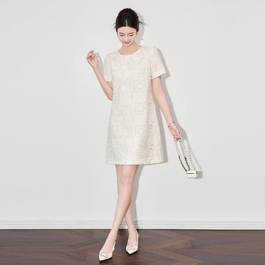 「高货wl」全新升级【铂金会员330/天猫439/差价109】(94435)洛诗琳法式重工亮片刺绣连衣裙2025夏季修身时尚牛仔裙女 商品图1