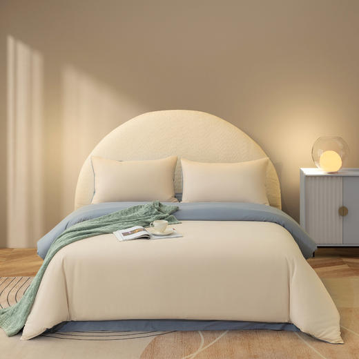 罗孚 柔丝磨毛素影云梦四件套 杏仁奶白（此款较薄介意勿拍） 商品图1