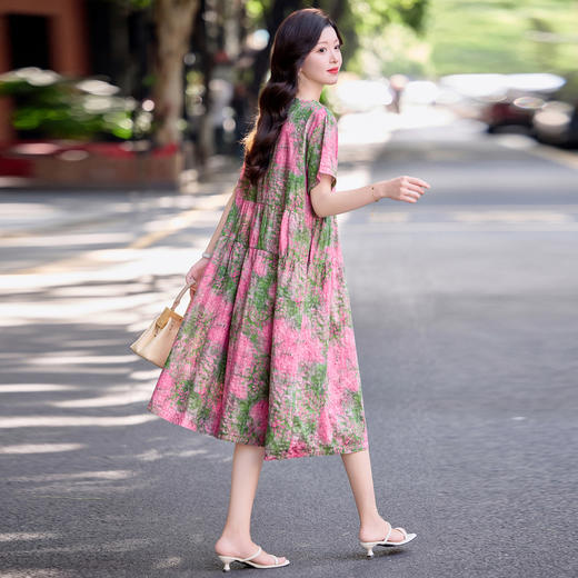 气质V领收腰显瘦，洋气减龄时尚碎花裙子HR-NYMYZ5108 商品图2