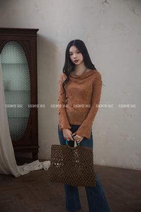 【门店同款】ENJOY秋季“浮光织影”提花微透上衣 164293073