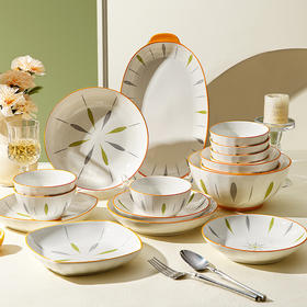 摩登主妇青木釉下彩餐具套装碗碟家用2025新款碗盘筷乔迁新居礼物