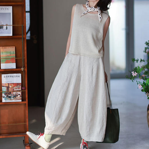 裁缝学苑AQ516亚麻宽松九分灯笼裤纸样女装松紧腰裤子服装打板 商品图1