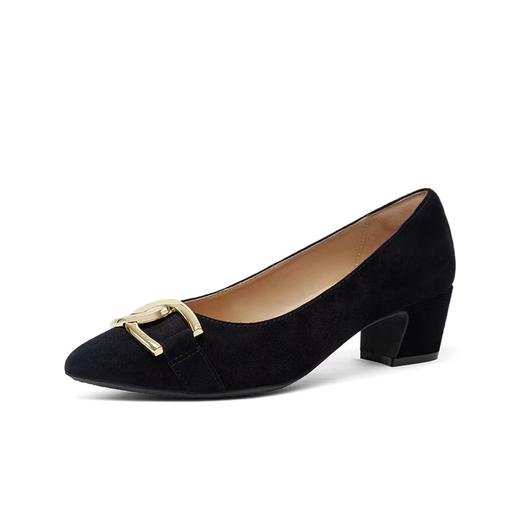 汤普TOPGLORIA女鞋气质尖头粗跟单鞋400010S 商品图2