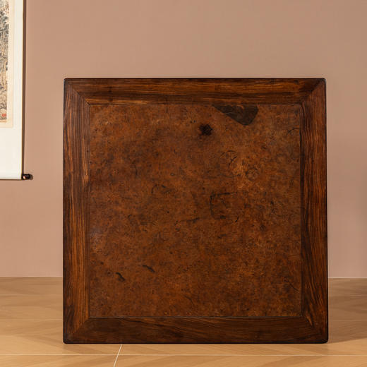 清	红木镶瘿木罗锅枨矮栳方桌 商品图4