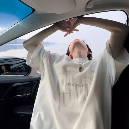 【GZ】无忧购日系宽松百搭潮男字母晕染印花短袖T恤1366（截单后3-5天发货) 商品图1