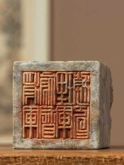 清	寿山石雕太狮少狮印章 商品图4