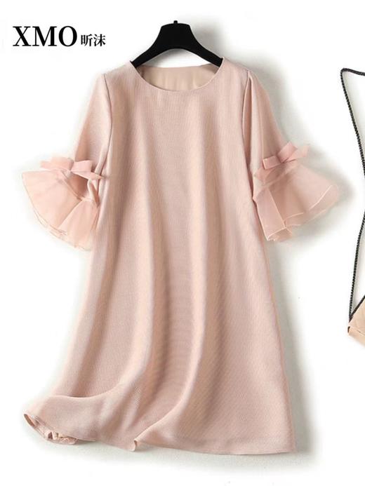 【MYBL】网纱蝴蝶结袖口中款连衣裙-喜出 商品图2