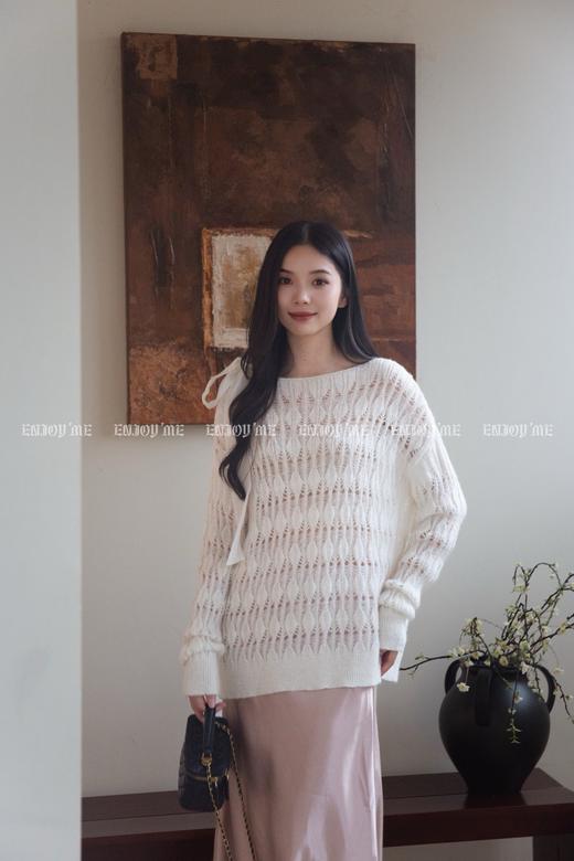 【门店同款】ENJOY秋季“谧色花颂”甜美绑带针织 164493964 商品图1