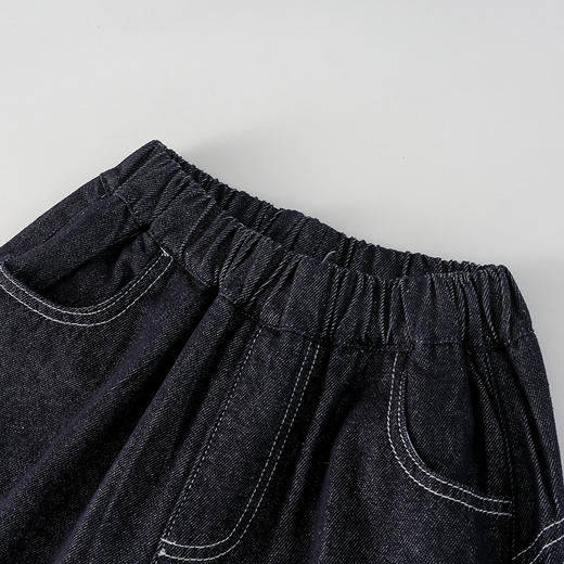 【防褪色】棉花堂黑色笑脸童趣牛仔裤——FA52132 商品图8
