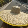 户外大草帽 手工麦秆草帽 工地钓鱼户外大檐太阳帽 45cm 包边 田园遮阳防晒 1顶 商品缩略图2
