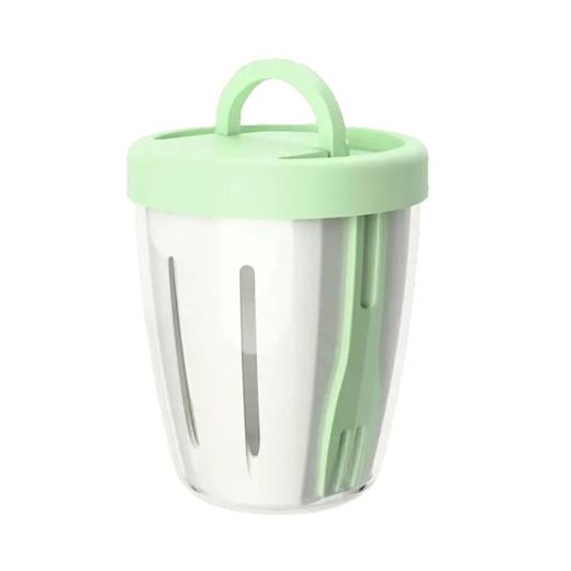 「9.9到手两只！便携水果杯」水果杯双层沥水沙拉杯便携式可沥水带叉子风早餐外野餐燕麦杯餐饮用具 商品图4