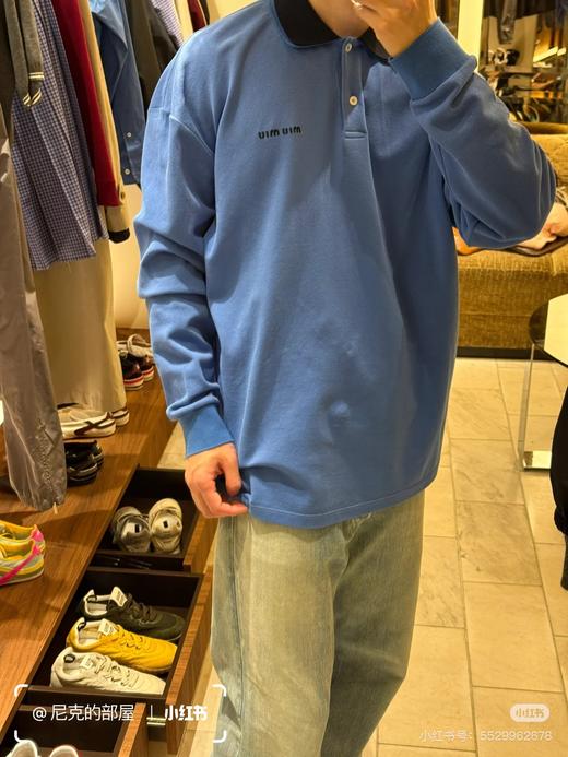 MM 双层撞色衣领 25秋冬新款刺绣字母珠地网眼长袖POLO衫 Z-15541 商品图1