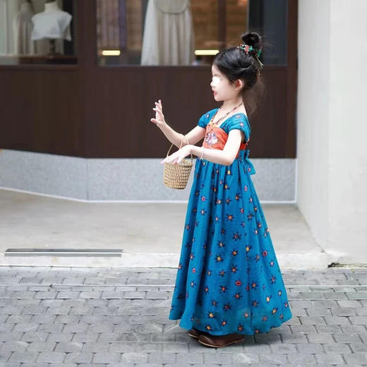 裁缝学苑TH06国风无袖汉服连衣裙纸样儿童背带裙童装样板图纸 商品图1