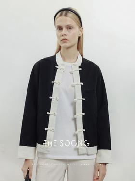 THESOONG |’摩登东方‘中式手工重酵加软盘扣亚麻开衫外套HZWT3450
