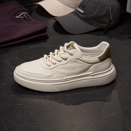 DRONKOO 2025 系带鞋后侧撞色皮料基础款低帮板鞋 商品图1