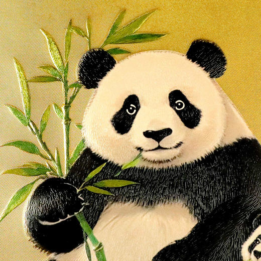 《国宝呈样》熊猫系列金丝绣摆件 大师创作设计 商品图5