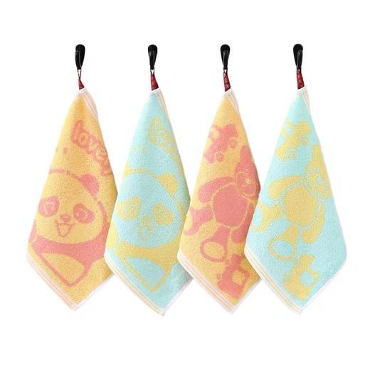 卡通小毛巾 儿童小方巾 挂布纯棉口水巾 全棉幼儿园擦手巾柔软可挂式小毛巾 25*25 随机颜色1条 商品图0