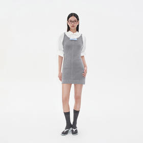 HERLIAN2025年秋季新品连衣裙格纹拼接蝴蝶结装饰针织吊带裙