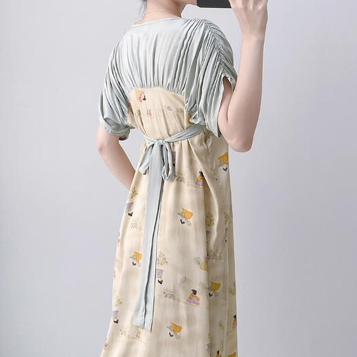 MZS1756法式睡裙女夏短袖棉绸宽松大码可外穿家居服套装夏天睡衣复古长裙 商品图2