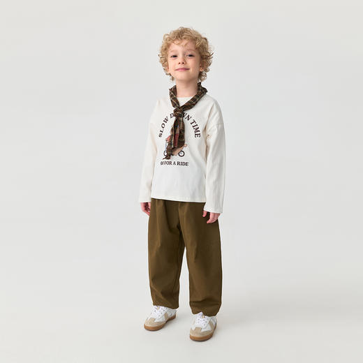 马克珍妮男童亲肤骑行小熊长袖T恤 宝宝纯棉上衣秋装新品551125 商品图2