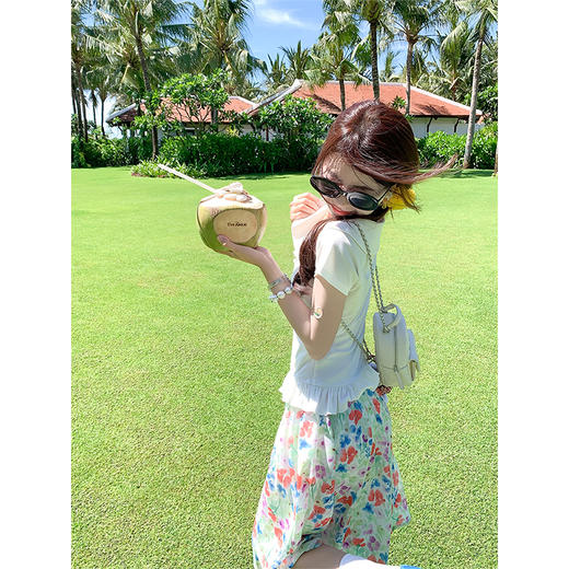 <曾小咸推荐>现货秒杀！卖完不补 ！微信打折价！娃娃领花边正肩短袖 日常119.99 立减50 秒杀69.99！ 花色半裙 日常129.99/件 立减50 秒杀79.99/件！！ 商品图4