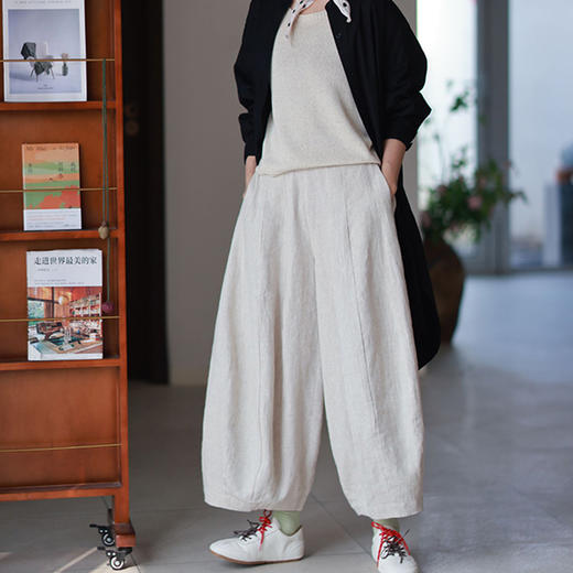 裁缝学苑AQ516亚麻宽松九分灯笼裤纸样女装松紧腰裤子服装打板 商品图5
