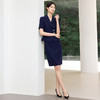 IWY/藏青色西装连衣裙女夏季短袖售楼部接待工作服假两件职业裙25Q799 商品缩略图4