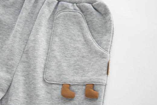 拉比童衣-3休闲i5贴袋束口长裤花灰 商品图4