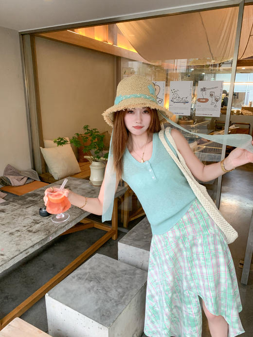 <曾小咸推荐>现货秒杀！卖完不补 ！微信打折价！小清新针织无袖背心 日常99.99 立减50 秒杀49.99！ 商品图9