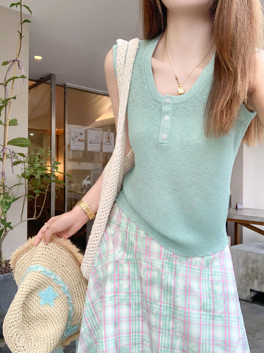 <曾小咸推荐>现货秒杀！卖完不补 ！微信打折价！小清新针织无袖背心 日常99.99 立减50 秒杀49.99！ 商品图8