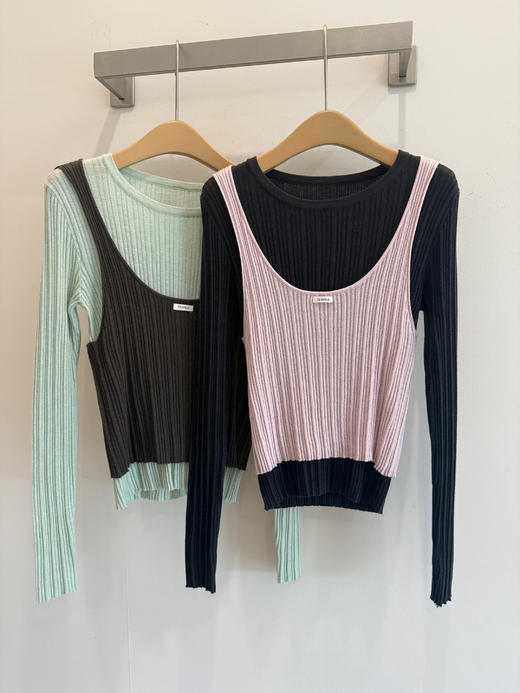 【门店同款】ENJOY秋季“光阴序语”假两件撞色针织 164543773 商品图6