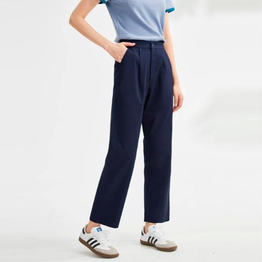 佐丹奴九分裤女装纯棉梭织纯色中腰薄休闲九分裤 13423221 商品图1