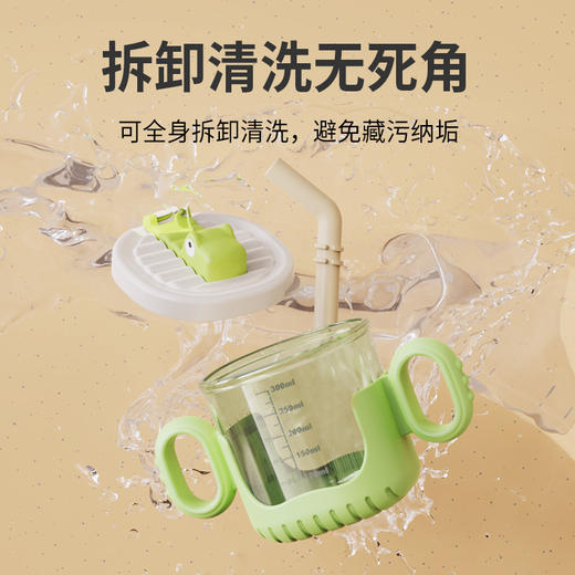 卡通鳄鱼儿童学饮杯 带手柄刻度幼儿园宝宝吸管杯 ，拆卸无死角，干净又安心！妈妈们都在抢💥 商品图3