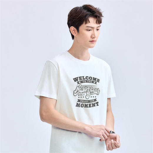 佐丹奴男装纯棉印花圆领针织短袖T恤13094209 商品图2