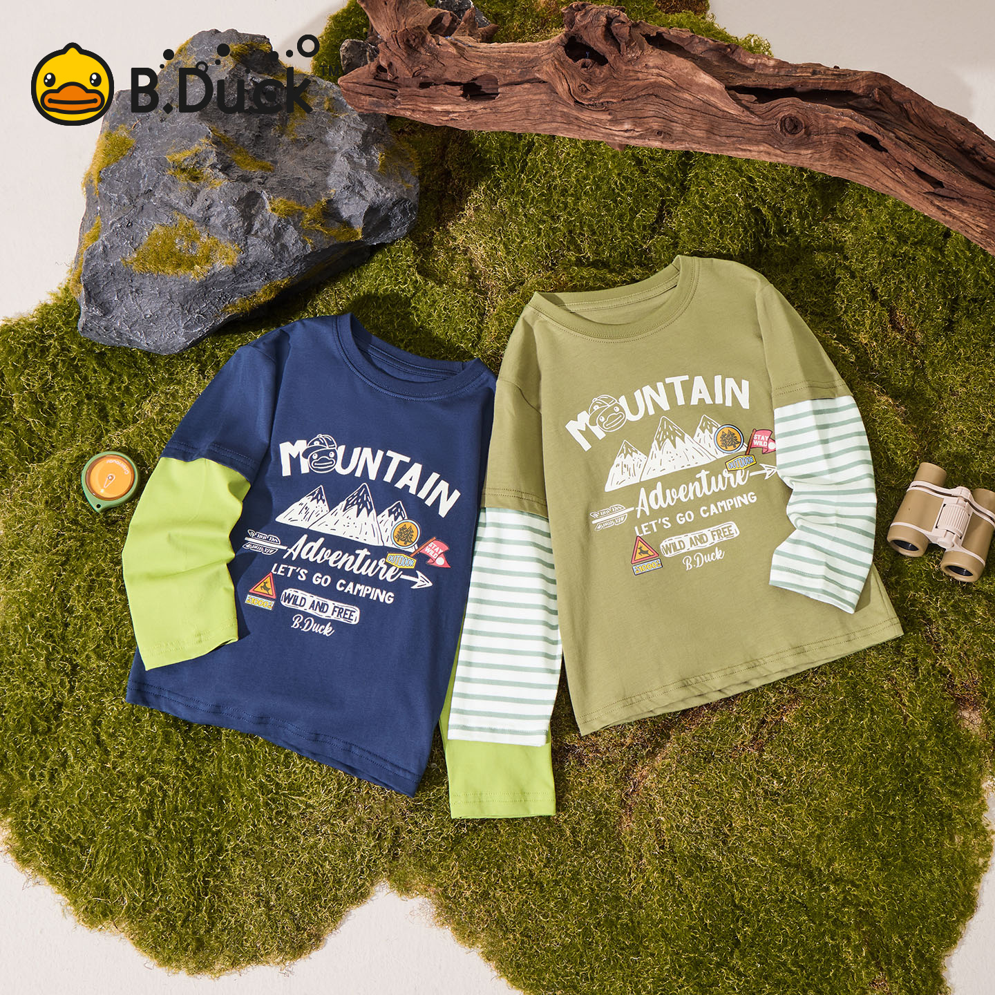 B.Duck小黄鸭童装春秋假两件T恤120-160 BF3606021