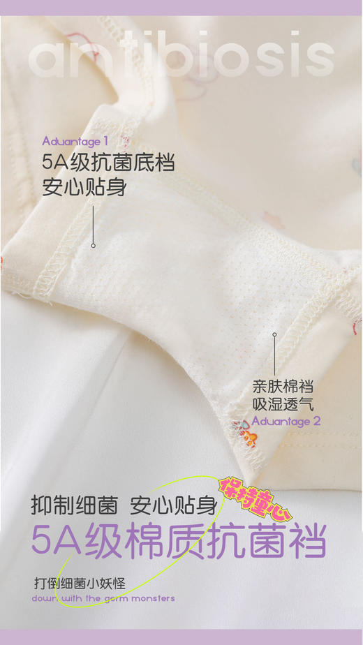 少女童大童长绒棉莫代尔平角内裤学生内裤0048/0049 商品图6