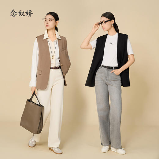 【商场同款】CNI5859 “ 两色西装马甲 ” 宽松无领马甲 干练有型有气场 显瘦包容 商品图8