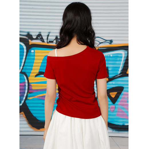 泽西穿搭斜肩上衣T恤女纪念日百货门店同款163894053 商品图2