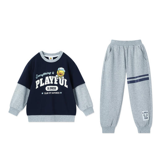 【套装】B.Duck小黄鸭童装春秋学院风外服套装105-150 BF3681081 商品图3