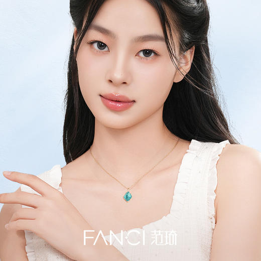Fanci范琦 海洋之梦 蓝色琉璃吊坠 小众设计时尚复古风锁骨链925银项链女款 商品图4